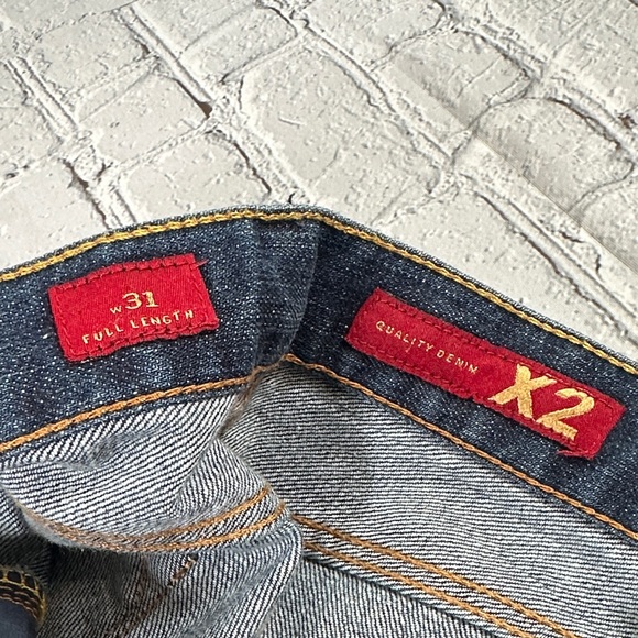 X2 Quality Denim Low Rise Dark Wash Wide Flare Leg Jeans Womens Size 2 R - Picture 6 of 16